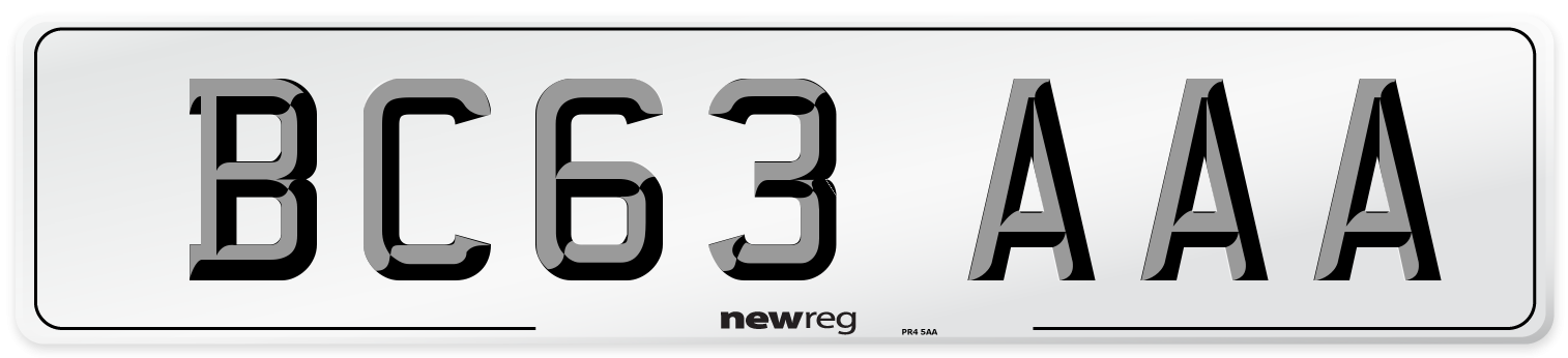 BC63 AAA Number Plate from New Reg